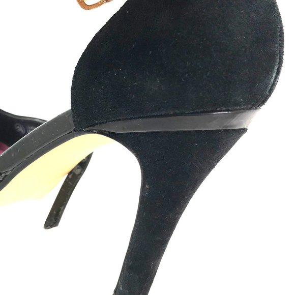Isaac Mizrahi Black Suede Ankle Strap Pumps with Cut Away Sides - Picture 7 of 7